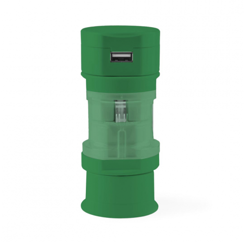 green Adaptador Enchufes Tribox