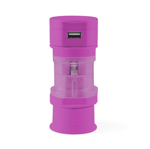 fucsia Adaptador Enchufes Tribox