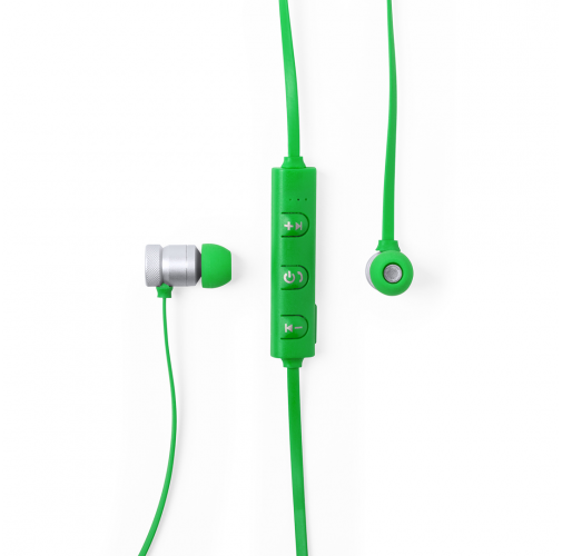 green Auriculares Voltar