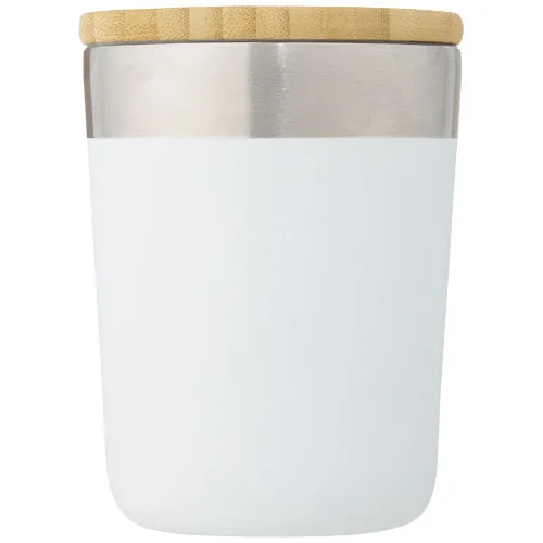 Vaso de 330 ml de acero inoxidable con aislamiento al vacío de cobre y tapa de bambú 