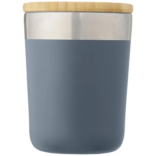 Vaso de 330 ml de acero inoxidable con aislamiento al vacío de cobre y tapa de bambú 