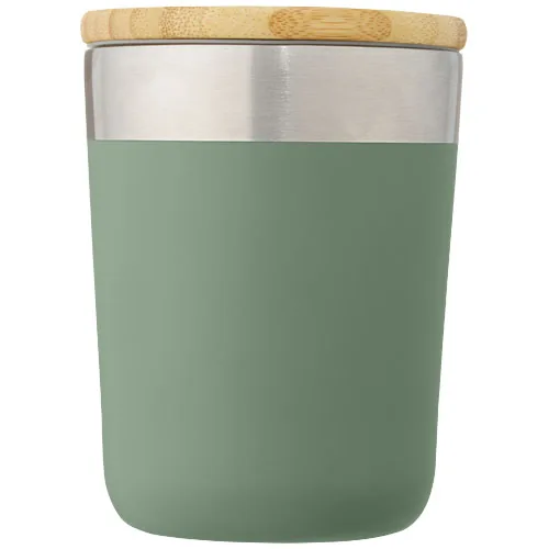 Vaso de 330 ml de acero inoxidable con aislamiento al vacío de cobre y tapa de bambú 