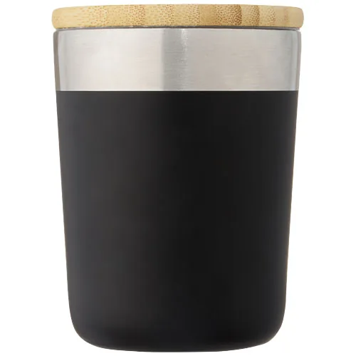 Vaso de 330 ml de acero inoxidable con aislamiento al vacío de cobre y tapa de bambú 