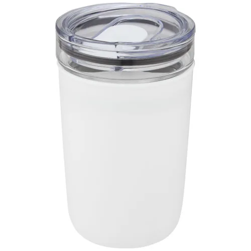 VASO DE VIDRIO DE 420 ML CON PARED EXTERIOR DE PLÁSTICO RECICLADO 