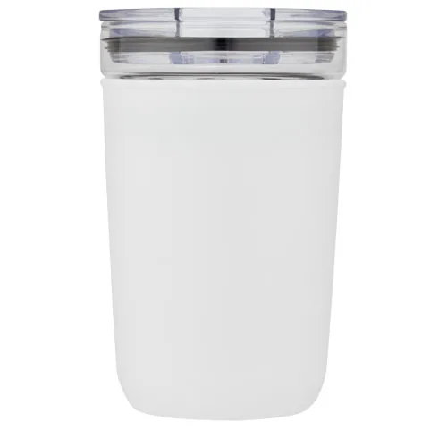 Vaso de vidrio de 420 ml con pared exterior de plástico reciclado 