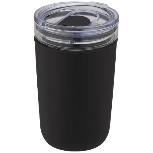 Vaso de vidrio de 420 ml con pared exterior de plástico reciclado 