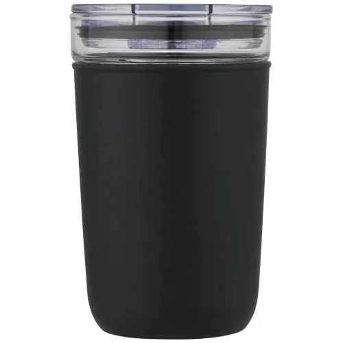 Vaso de vidrio de 420 ml con pared exterior de plástico reciclado 