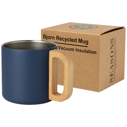Taza de acero inoxidable reciclado con certificado RCS con aislamiento de cobre de 360 ml 