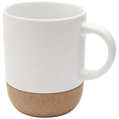 TAZA DE CERÁMICA PARA SUBLIMACIÓN DE 300 ML CON DETALLES DE CORCHO 