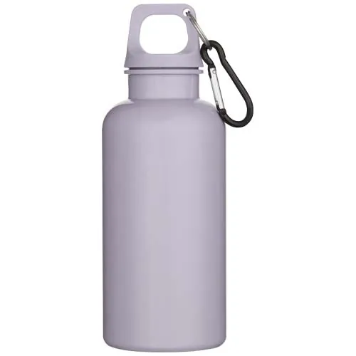 Botella de 400 ml de color liso de plástico reciclado con certificado RCS y mosquetón 