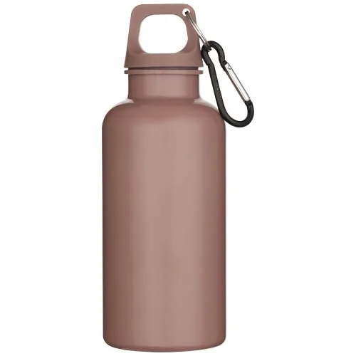 Botella de 400 ml de color liso de plástico reciclado con certificado RCS y mosquetón 