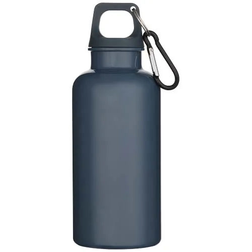 Botella de 400 ml de color liso de plástico reciclado con certificado RCS y mosquetón 