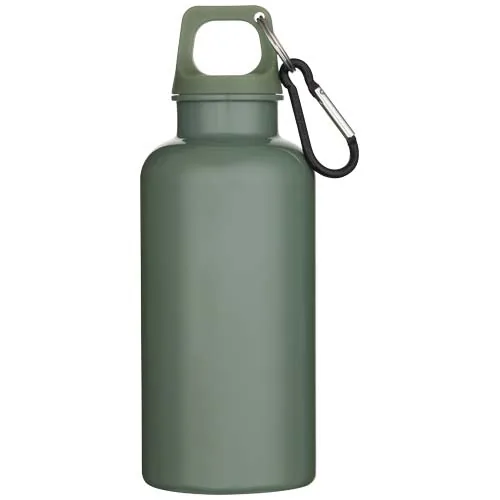 Botella de 400 ml de color liso de plástico reciclado con certificado RCS y mosquetón 