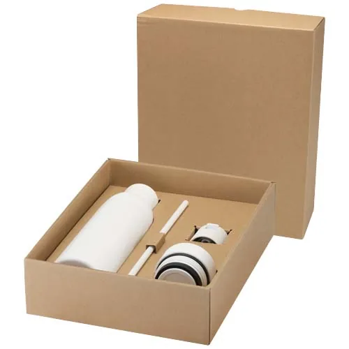 BOTELLA DE 650 ML DE ACERO INOXIDABLE RECICLADO CON CERTIFICADO RCS DE DOBLE PARED CON 3 TAPAS ILUMINATE