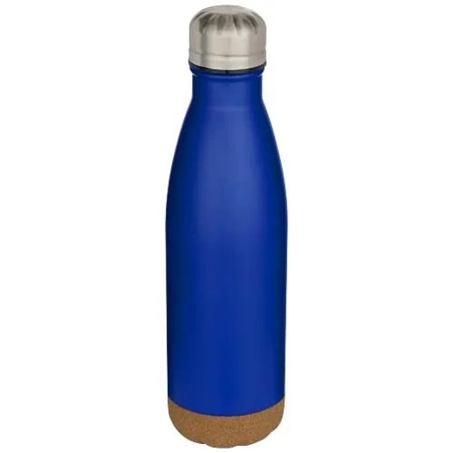 Botella de 500 ml de acero inoxidable con aislamiento y doble pared con detalles de corcho 