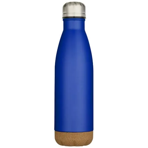 Botella de 500 ml de acero inoxidable con aislamiento y doble pared con detalles de corcho 