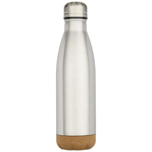 Botella de 500 ml de acero inoxidable con aislamiento y doble pared con detalles de corcho 