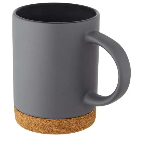 Taza de cerámica de 425 ml con base de corcho 