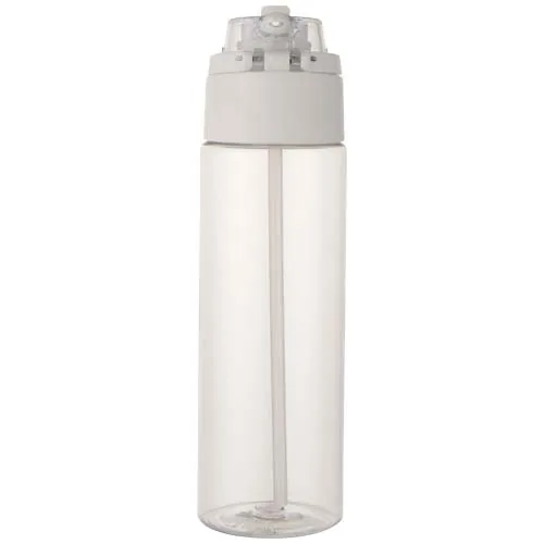 Botella de agua Theron de 700 ml de plástico reciclado RCS con tapa de doble función y pajita abatible