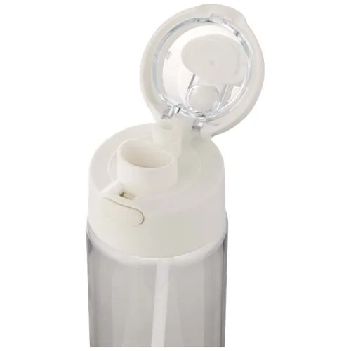 Botella de agua Theron de 700 ml de plástico reciclado RCS con tapa de doble función y pajita abatible