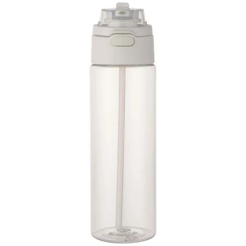 Botella de agua Theron de 700 ml de plástico reciclado RCS con tapa de doble función y pajita abatible