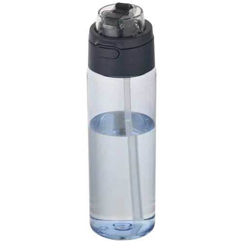 azul hale Botella de agua Theron de 700 ml de plástico reciclado RCS con tapa de doble función y pajita abatible