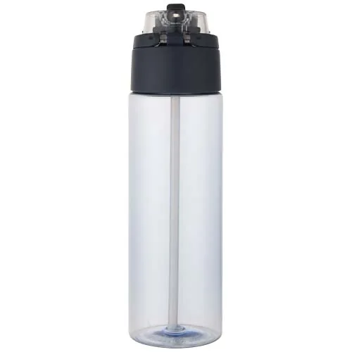 azul hale Botella de agua Theron de 700 ml de plástico reciclado RCS con tapa de doble función y pajita abatible
