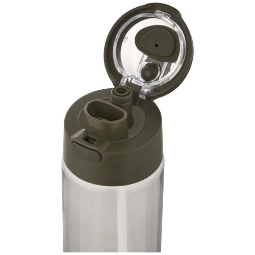 verde bosque Botella de agua Theron de 700 ml de plástico reciclado RCS con tapa de doble función y pajita abatible