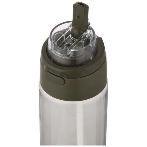 verde bosque Botella de agua Theron de 700 ml de plástico reciclado RCS con tapa de doble función y pajita abatible