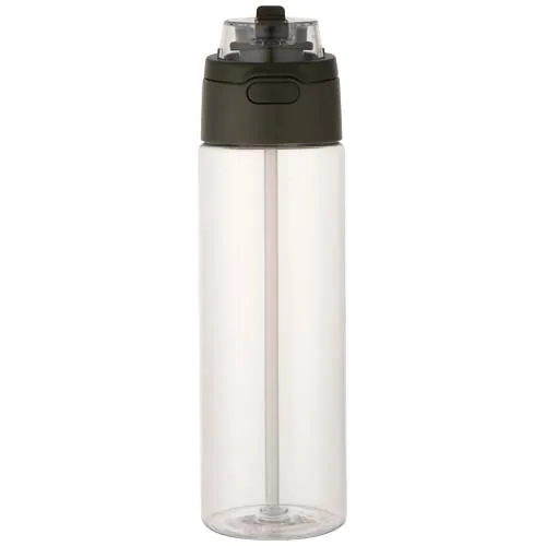 verde bosque Botella de agua Theron de 700 ml de plástico reciclado RCS con tapa de doble función y pajita abatible