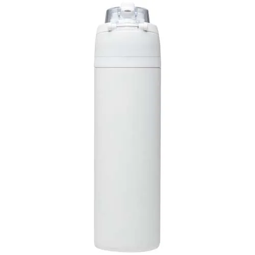 Botella de agua Theron de 800 ml de acero inoxidable de pared simple reciclado (RCS), con tapa de doble función y pajita abat