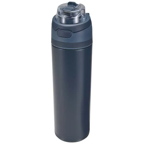 Botella de agua Theron de 800 ml de acero inoxidable de pared simple reciclado (RCS), con tapa de doble función y pajita abat