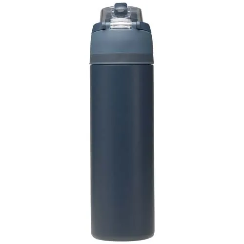 Botella de agua Theron de 800 ml de acero inoxidable de pared simple reciclado (RCS), con tapa de doble función y pajita abat