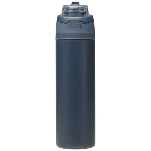 Botella de agua Theron de 800 ml de acero inoxidable de pared simple reciclado (RCS), con tapa de doble función y pajita abat