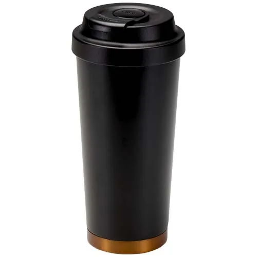 negro intenso Vaso térmico Hampton de 480 ml, de acero inoxidable reciclado RCS, con doble pared y aislamiento al vacío