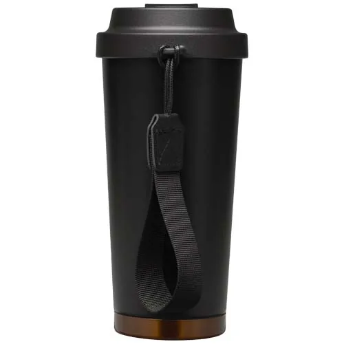 negro intenso Vaso térmico Hampton de 480 ml, de acero inoxidable reciclado RCS, con doble pared y aislamiento al vacío