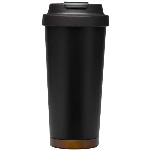 negro intenso Vaso térmico Hampton de 480 ml, de acero inoxidable reciclado RCS, con doble pared y aislamiento al vacío