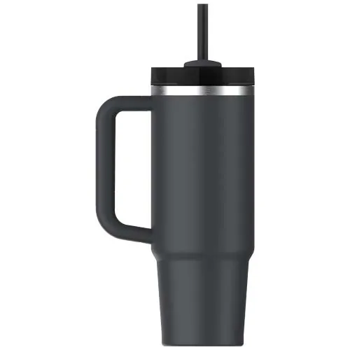 negro intenso Vaso aislado de acero inoxidable reciclado Stanley Quencher® H2.0 FlowState™ 890 ml