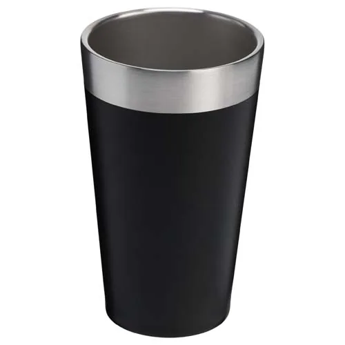 negro intenso Vaso de acero inoxidable aislado Stanley Stacking 470 ml