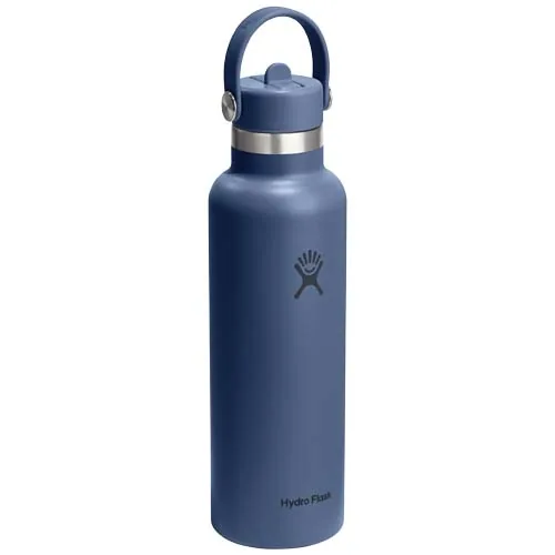 azul intermedio Botella de agua térmica de acero inoxidable Hydra Flask, boca estándar, 621 ml