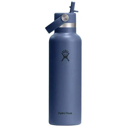 azul intermedio Botella de agua térmica de acero inoxidable Hydra Flask, boca estándar, 621 ml