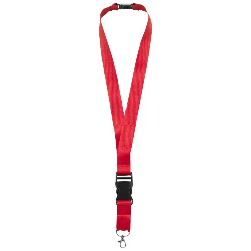 LANYARD CON HEBILLA SEPARABLE Y CLIP DE SEGURIDAD 