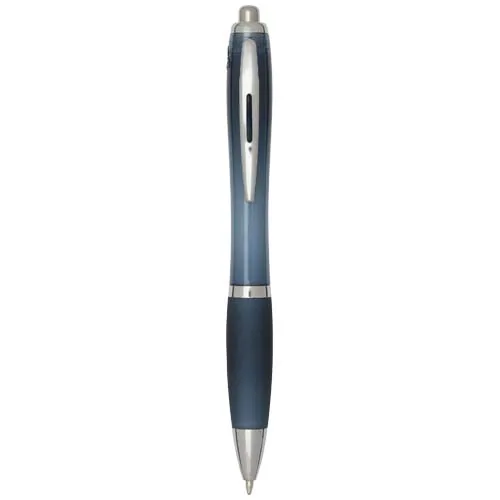 Bolígrafo de plástico reciclado con certificado RCS y cuerpo y empuñadura de color (tinta negra) 