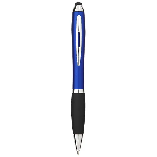 Bolígrafo stylus de color con empuñadura negra 
