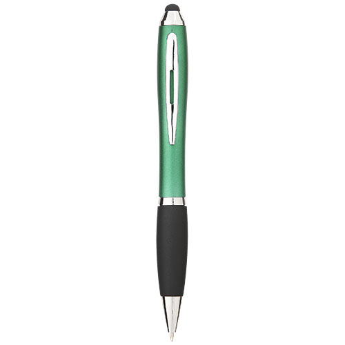 Bolígrafo stylus de color con empuñadura negra 