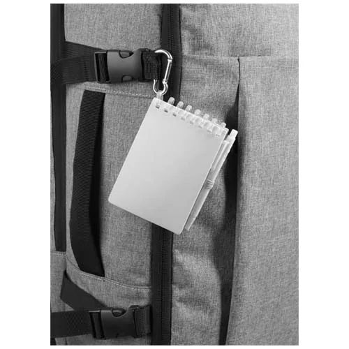 Set de libreta de tapa blanda y bolígrafo de exterior de material reciclado (tinta azul) 