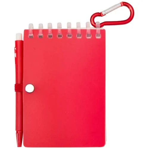 Set de libreta de tapa blanda y bolígrafo de exterior de material reciclado (tinta azul) 