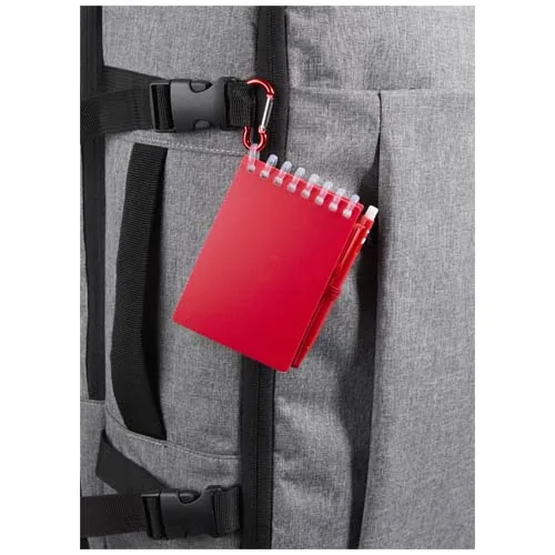 Set de libreta de tapa blanda y bolígrafo de exterior de material reciclado (tinta azul) 