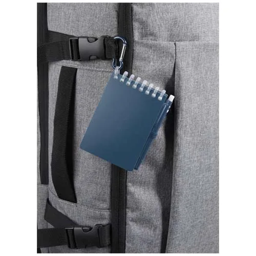 Set de libreta de tapa blanda y bolígrafo de exterior de material reciclado (tinta azul) 