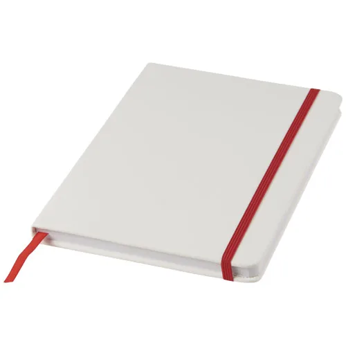 Libreta A5 blanca con cinta de color 